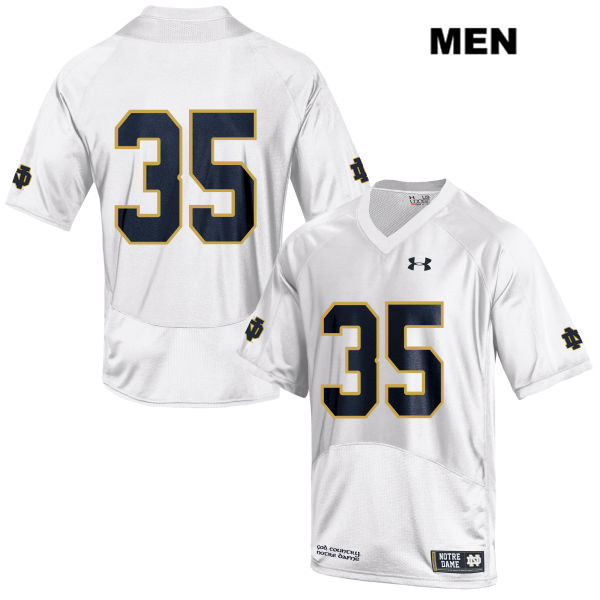 Men's NCAA Notre Dame Fighting Irish #35 TaRiq Bracy Stitched College Under Armour Authentic White No Name Football Jersey BV10D63ON